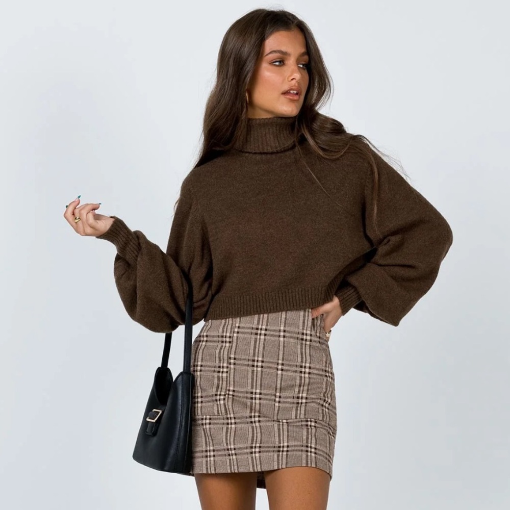 Princess Polly Chocolate Turtleneck Sweater